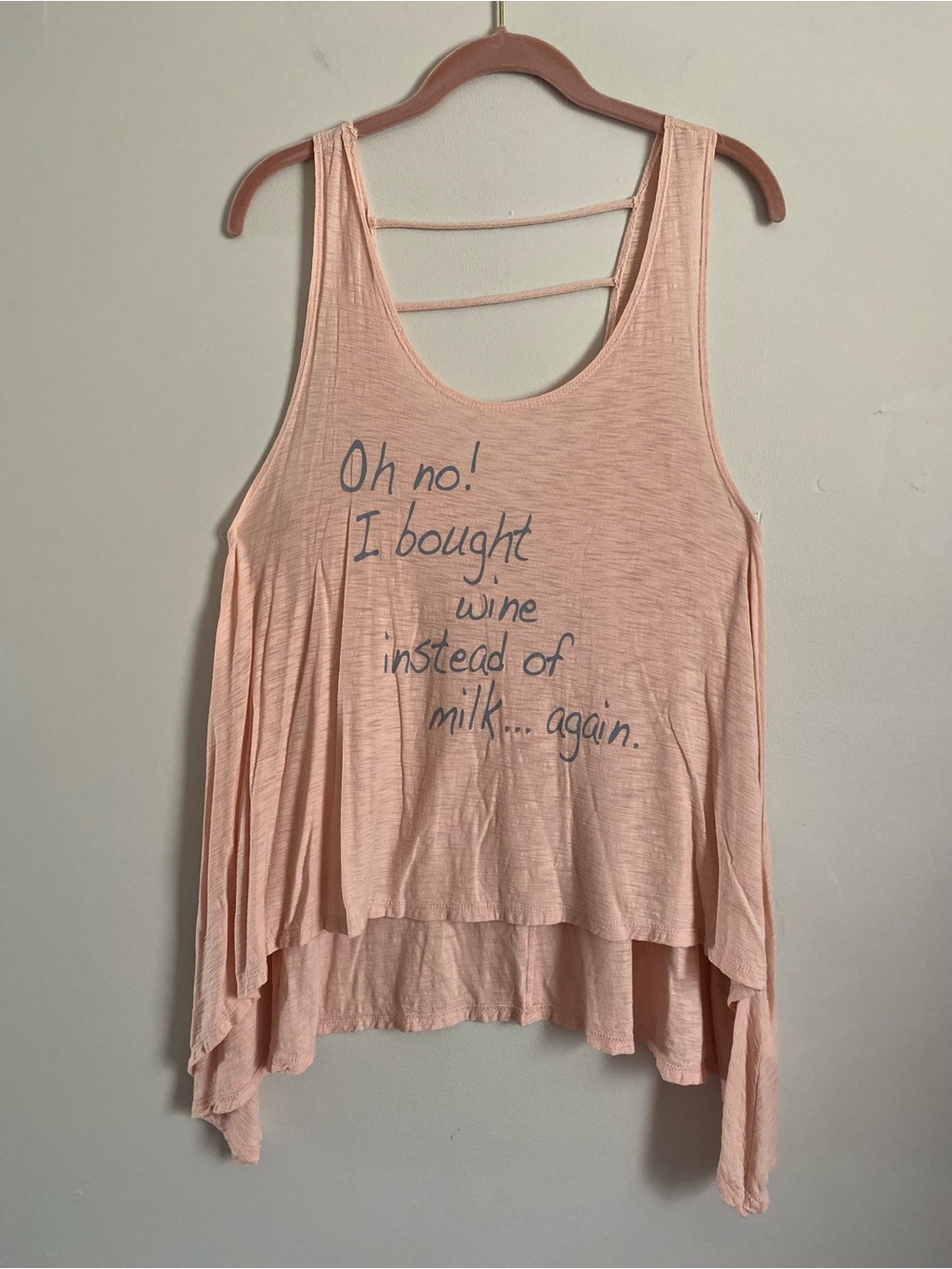 Michelle by Comune Tank Top M Flowy Graphic Whimsy Strappy Boho Cottage Wine
